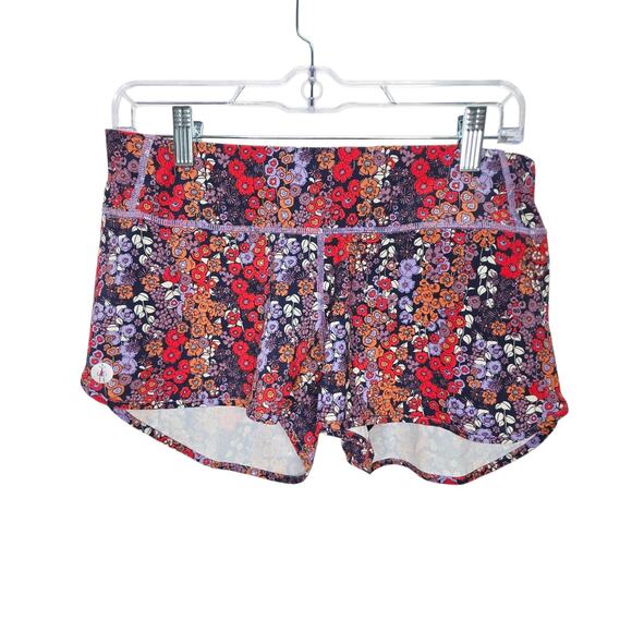 Smartwool Active Purple & Red Floral Athletic  Running Women's Shorts Size Small - Picture 1 of 7